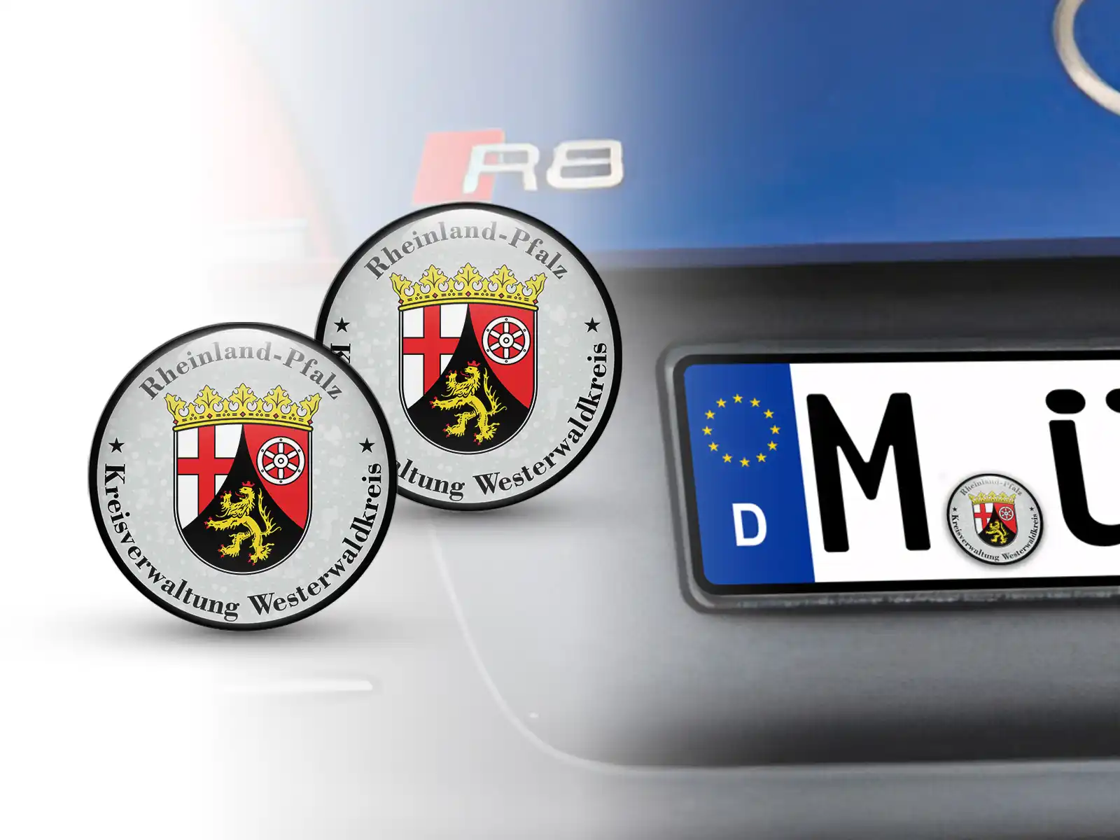 TÜV Plakette Kreisverwaltung Westerwaldkreis Nummernschild plakette